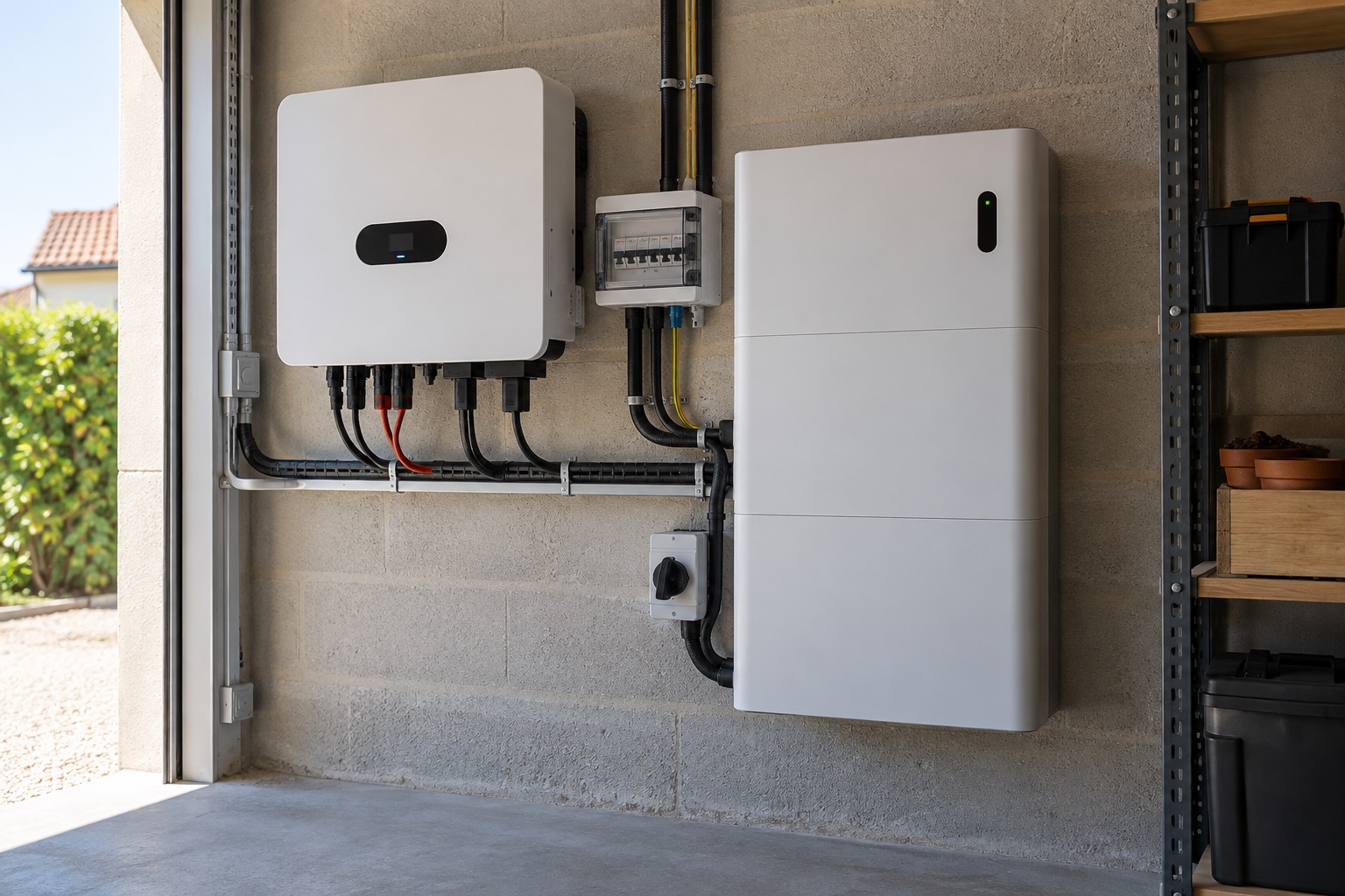 Onduleur et batterie d’une installation solaire résidentielle
